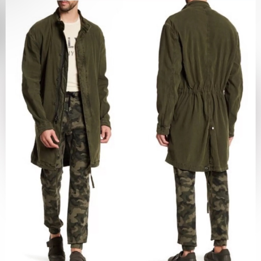 VINCE S Utility Canvas Parka Coat Jacket Linen Blend Kurt Cobain Grunge Punk